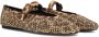 Kurt Geiger Mayfair suède ballerina's met panterprint en strass beige bruin - Thumbnail 1