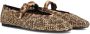 Kurt Geiger Mayfair suède ballerina's met panterprint en strass beige bruin - Thumbnail 1