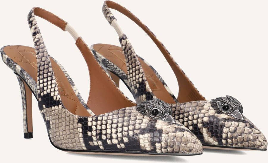 Kurt Geiger Belgravia slingback van leer met slangenprint
