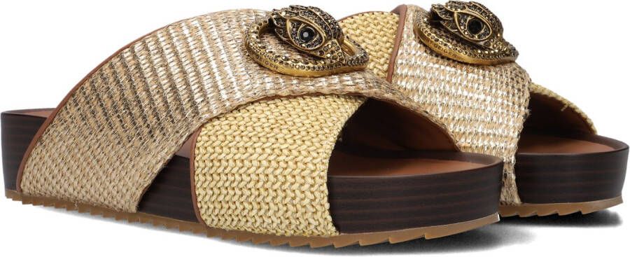 Kurt Geiger London Chelsea Cross Strap Slippers Dames Goudkleurig