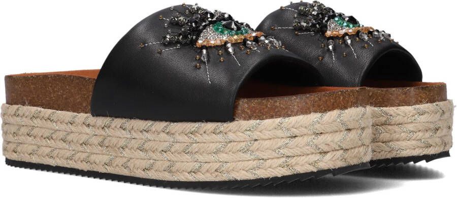KURT GEIGER LONDON Slippers Dames Kensington Eye Flatform Maat: 41 Materiaal: Leer Kleur: Zwart