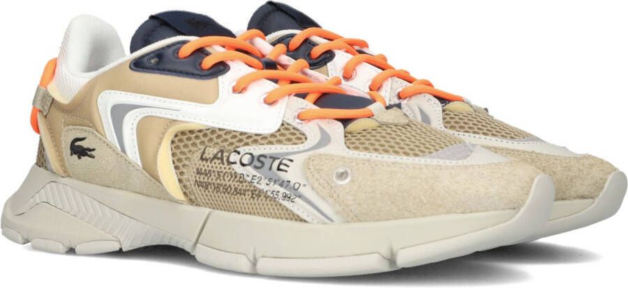 Lacoste Stijlvolle herensneakers van leer en stof Beige Heren