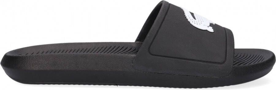 Lacoste Zwarte Badslippers Croco Slide