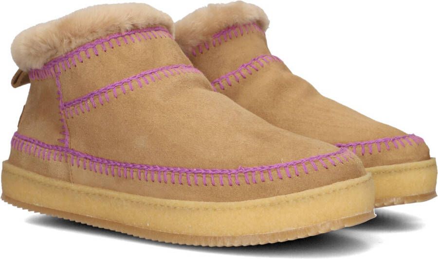 LAIDBACKLONDON Vachtlaarzen Dames Nyuki Low Crochet Maat: 41 Materiaal: Suède Kleur: Cognac