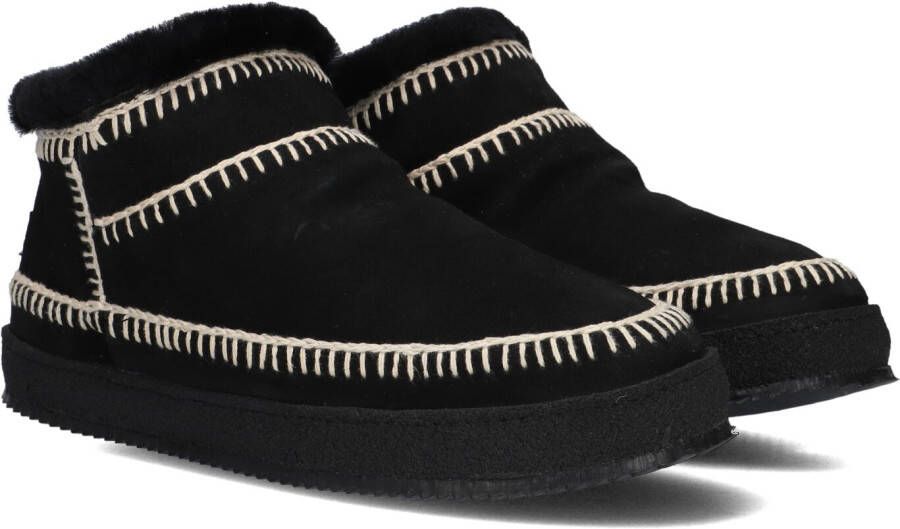 LAIDBACKLONDON Vachtlaarzen Dames Nyuki Low Crochet Maat: 41 Materiaal: Suède Kleur: Zwart