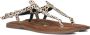 Lazamani Beige Sandalen met Dierenprint Multicolor Dames - Thumbnail 1