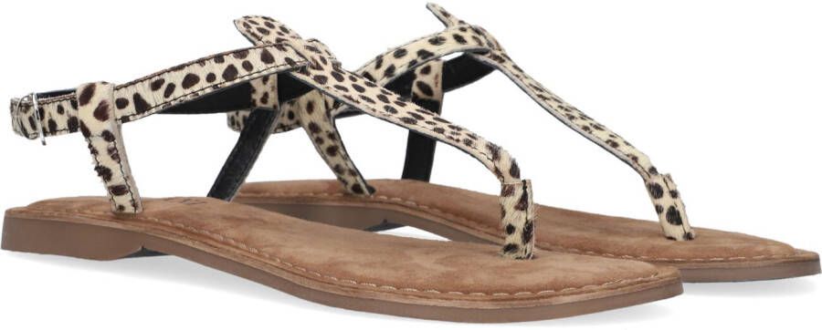 Lazamani 75.611 leren sandalen met panterprint