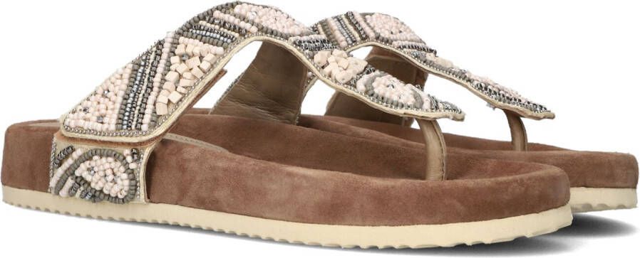 Lazamani Comfortabele Beige Slipper met Decoratieve Teen Multicolor Dames