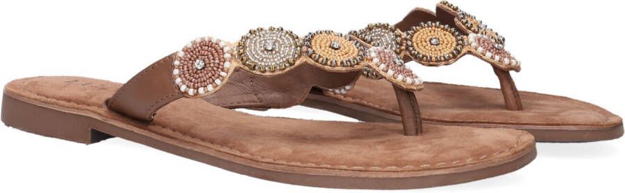 Lazamani Teenslipper Steentjes Bruin Dames