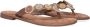 Lazamani Leren versierde teenslipper Beige Leer Teenslippers Dames - Thumbnail 1