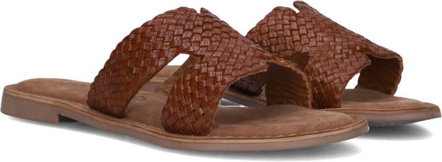 Lazamani Flor Dames Slippers Leer Tan