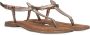 Lazamani Ladies shiny sandals Brons Leer Platte sandalen Dames - Thumbnail 1