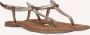 Lazamani Ladies shiny sandals Brons Leer Platte sandalen Dames - Thumbnail 1