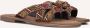 Lazamani Bruine Kralen Kruisband Slippers - Thumbnail 1