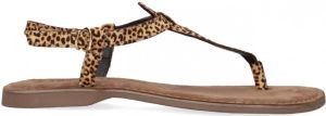 Lazamani 75.611 leren sandalen panterprint bruin