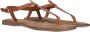 Lazamani Leren Sandalen met Gouden Gesp Brown Dames - Thumbnail 1
