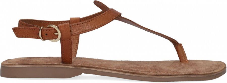 Lazamani Leren Sandalen met Gouden Gesp Brown Dames - Foto 2