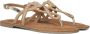 Lazamani Ladies sandals strass Goud Leer Platte sandalen Dames - Thumbnail 1