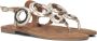 Lazamani ladies sandals rounds metallic Goud Leer Platte sandalen Dames - Thumbnail 1