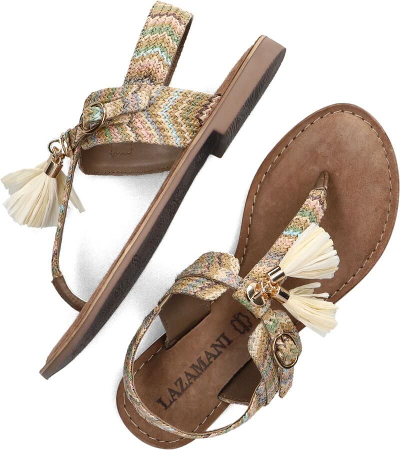 Lazamani Beige Leren Sandalen 75.119 Beige Dames