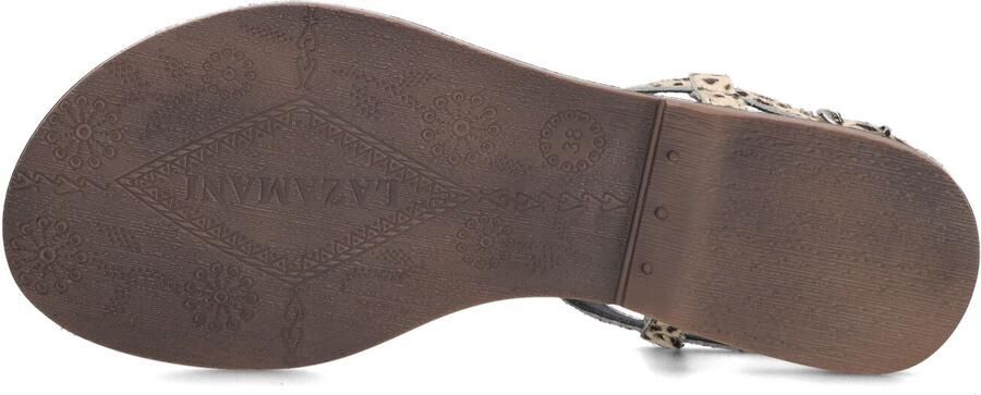 Lazamani 75.611 leren sandalen met panterprint - Foto 3