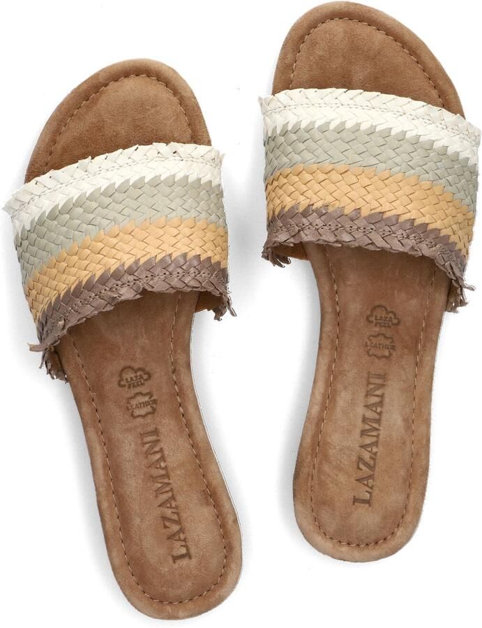 Lazamani Beige Geweven Touw Slippers Multicolor Dames