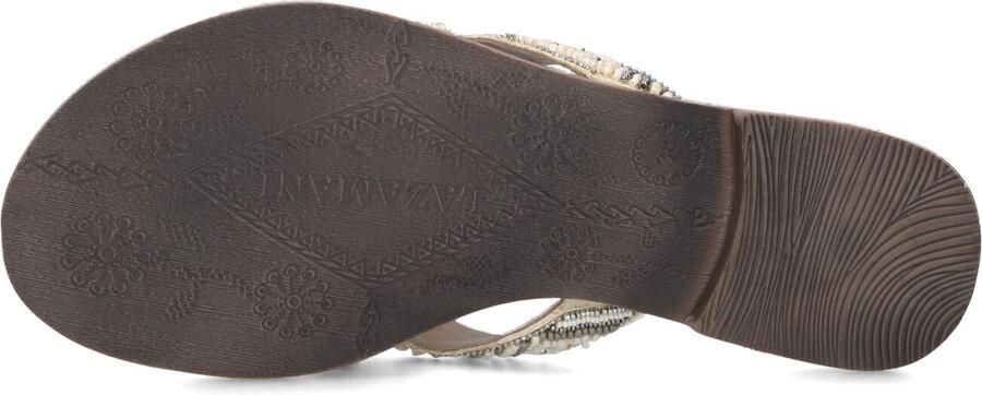Lazamani Beige Zomer Slipper met Kralenbanden Beige Dames - Foto 3