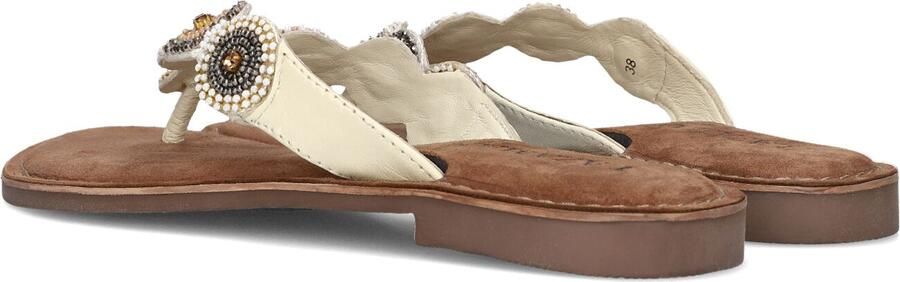 Lazamani Luna Leren Dames Slippers Off-White - Foto 3