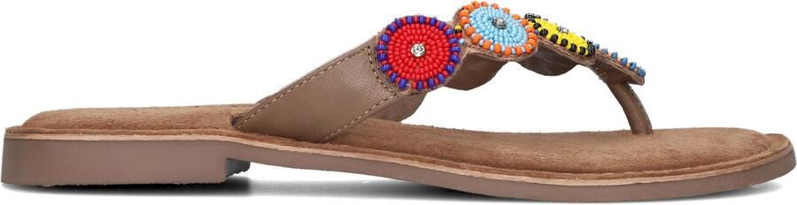 Lazamani Leren teenslipper Taupe Leer Teenslippers Dames - Foto 5