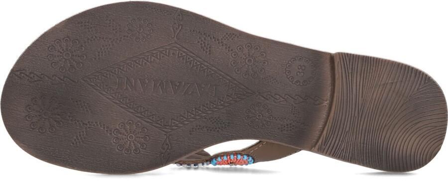 Lazamani Leren teenslipper Taupe Leer Teenslippers Dames - Foto 2