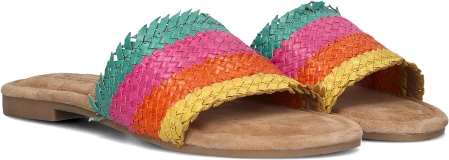 Lazamani Modieuze Oranje Geweven Slippers Multicolor Dames