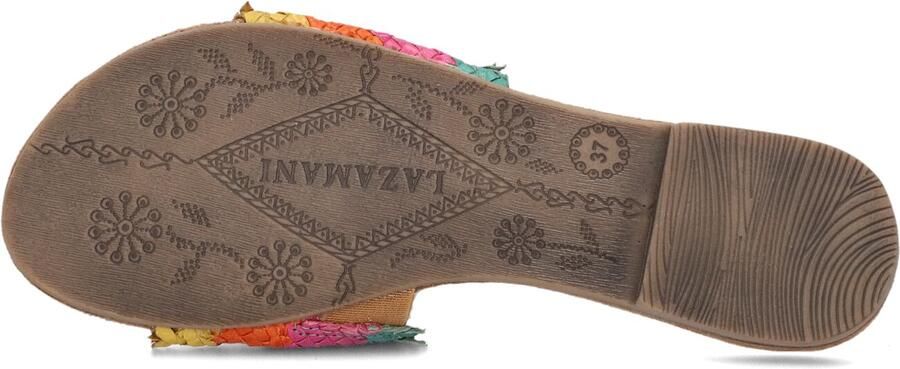 Lazamani Modieuze Oranje Geweven Slippers Multicolor Dames - Foto 3