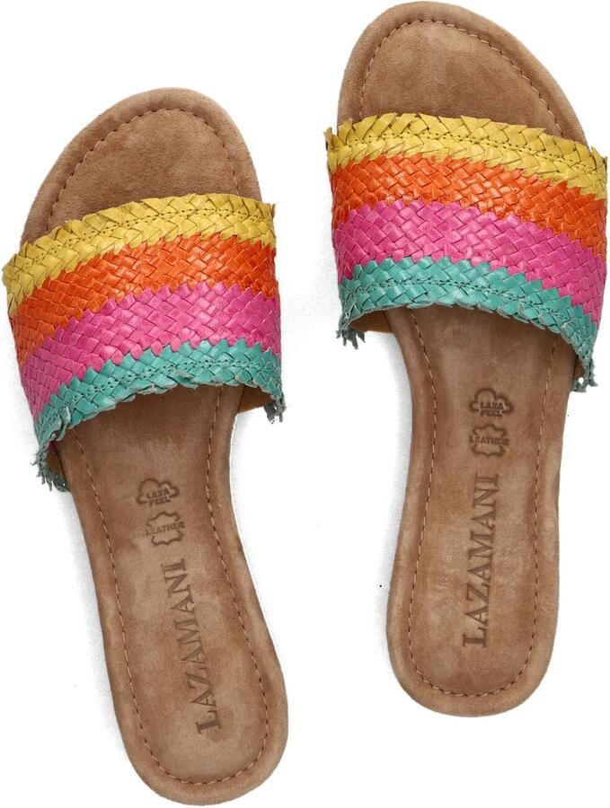Lazamani Modieuze Oranje Geweven Slippers Multicolor Dames