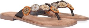 Lazamani 75.451 leren teenslippers oranje