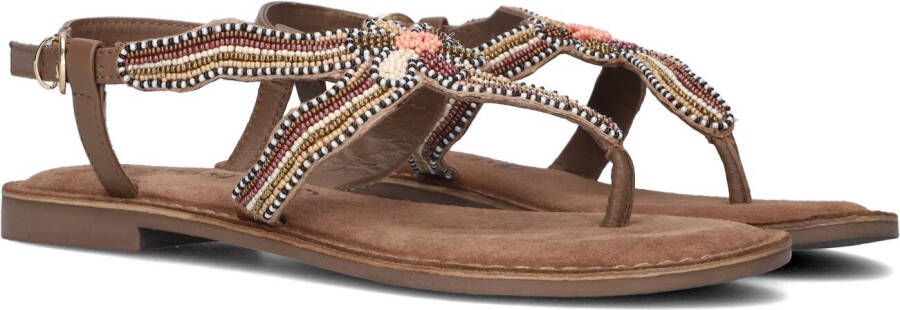 Lazamani Taupe Kralen Sandalen Multicolor Dames