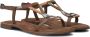 Lazamani Taupe Beaded Sandaal met Enkelband Brown Dames - Thumbnail 1