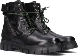 Lazamani Dames Veterboots 74.469 Black Zwart Leer LA74469black