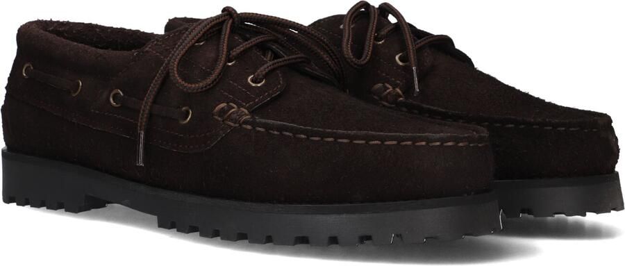 LES DEUX Bruine Veterschoenen Hairy Suede Boatshoe