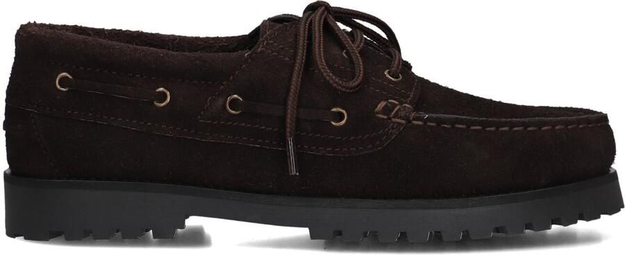 LES DEUX Veterschoenen Heren Hairy Suede Boatshoe Suède Bruin - Foto 3