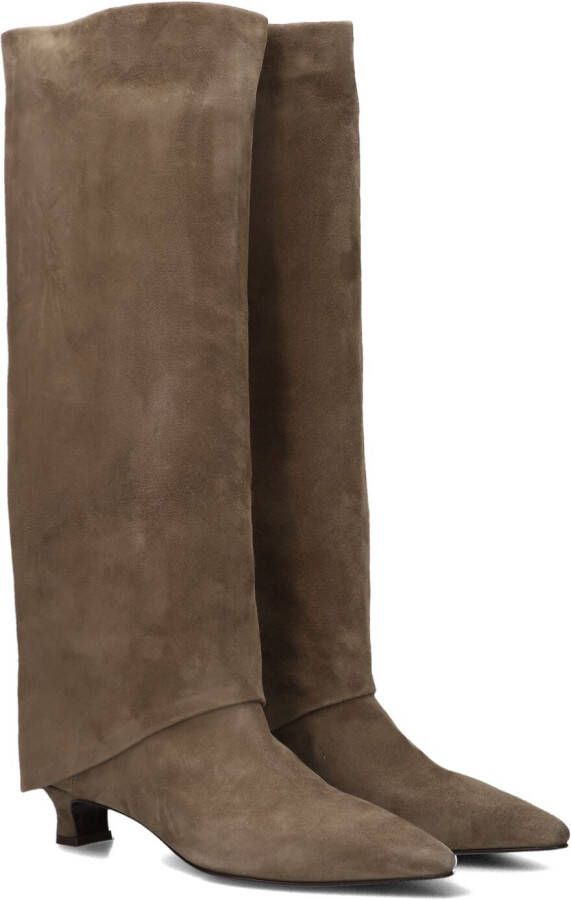 LINA LOCCHI Hoge Laarzen Dames Br301 Maat: 36 Materiaal: Suède Kleur: Taupe