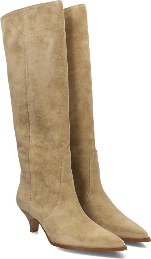 LINA LOCCHI Hoge Laarzen Dames Az53 Maat: 38 Materiaal: Suède Kleur: Beige