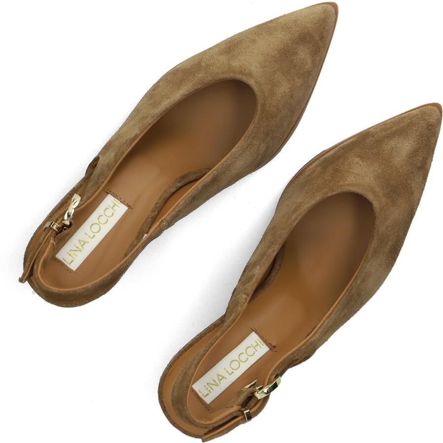 LINA LOCCHI Slingbacks Dames Az12 Maat: 37 Materiaal: Suède Kleur: Bruin - Foto 2