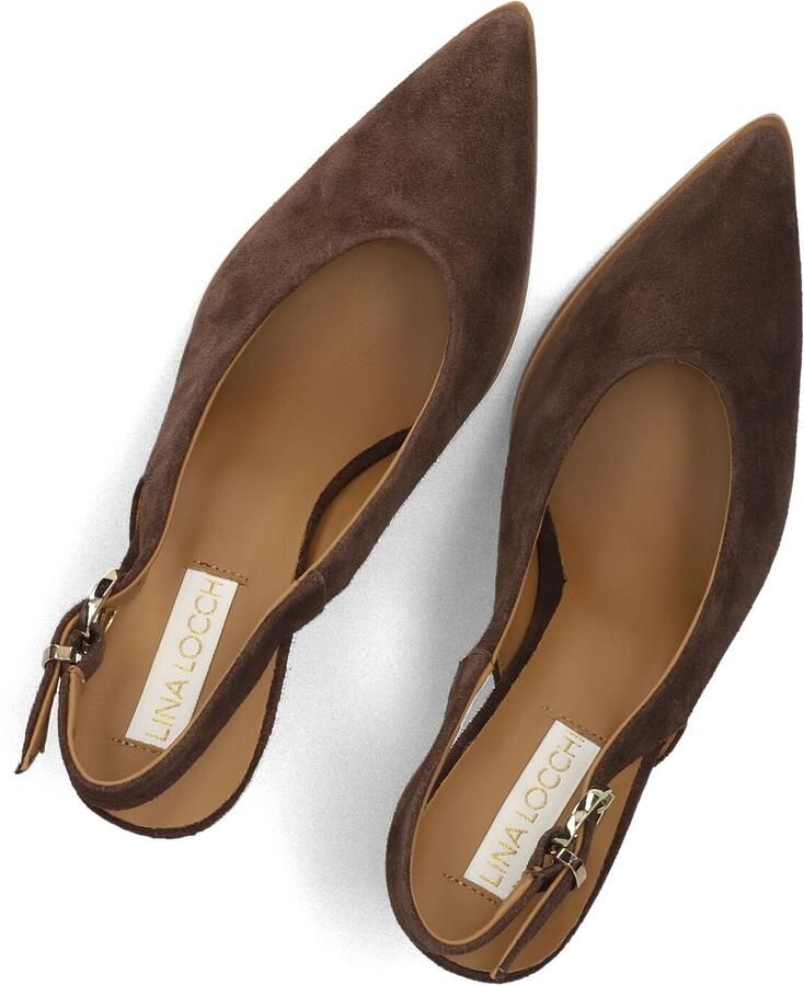 LINA LOCCHI Slingbacks Dames Az12 Maat: 41 Materiaal: Suède Kleur: Bruin - Foto 2