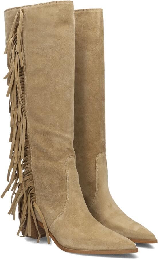 LINA LOCCHI Hoge Laarzen Dames Az53 Maat: 39 Materiaal: Suède Kleur: Camel
