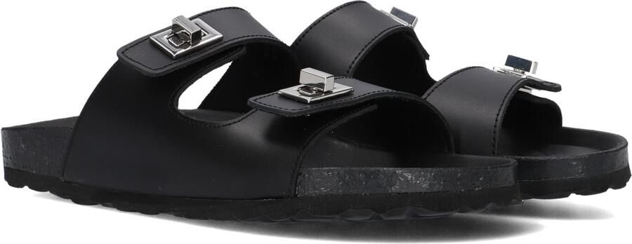 LINA LOCCHI Slippers Dames Led 2 Band Slipper Maat: 38 Materiaal: Leer Kleur: Zwart