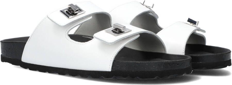 LINA LOCCHI Slippers Dames Led 2 Band Slipper Maat: 42 Materiaal: Leer Kleur: Wit