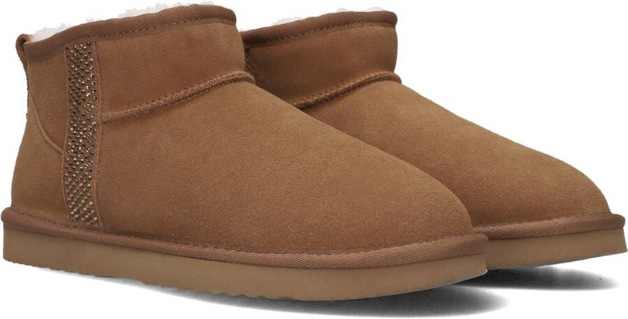 LINA LOCCHI Vachtlaarzen Dames Extreme Glitter Low Maat: 39 Materiaal: Suède Kleur: Cognac