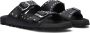 LINA LOCCHI Slippers Dames 2 Gesp Slipper Met Studs Maat: 36 Materiaal: Leer Kleur: Zwart - Thumbnail 1