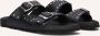 LINA LOCCHI Slippers Dames 2 Gesp Slipper Met Studs Maat: 38 Materiaal: Leer Kleur: Zwart - Thumbnail 1