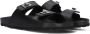 LINA LOCCHI Slippers Dames Led 2 Band Slipper Maat: 38 Materiaal: Leer Kleur: Zwart - Thumbnail 1